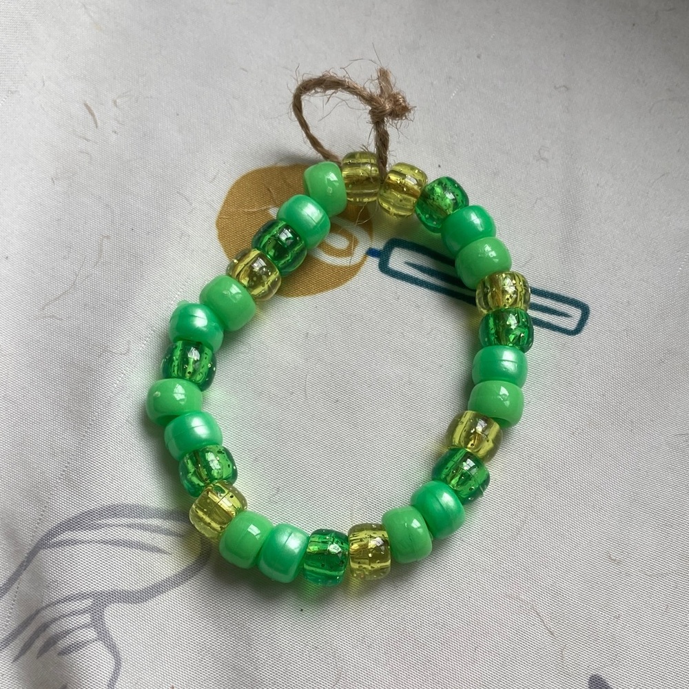 Green and Yellow Beaded Bracelet